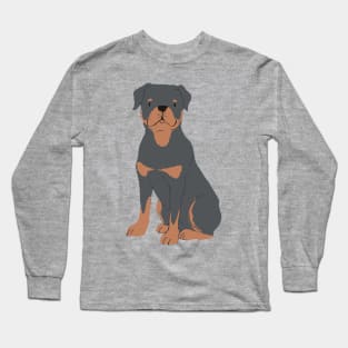 Rottweiler Dog Illustration Long Sleeve T-Shirt